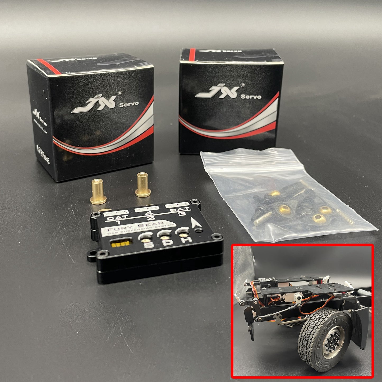 Cab Suspension System Servo for 1/14 LESU RC Tractor Truck Model Remote Control Vehicles Car Upgraded Version Spare Parts