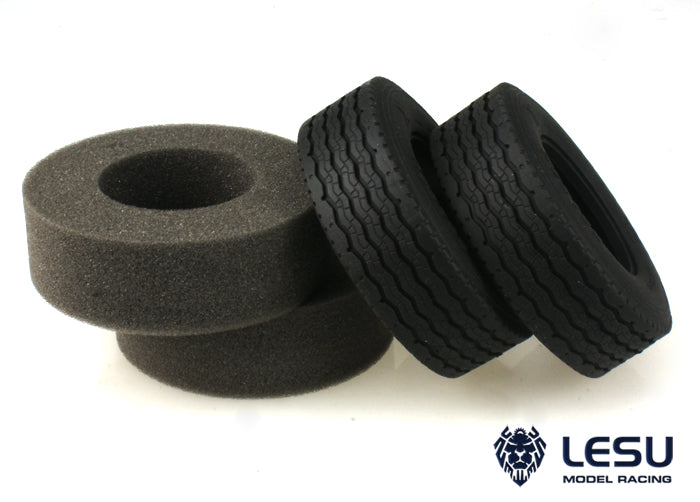 LESU Metal Rear Hub Rubber Tires Spare Part DIY for Tamiya 1/14 Radio Controlled Tractor RC Truck Trailer Dumper Toy Cars DIY Model Accessory