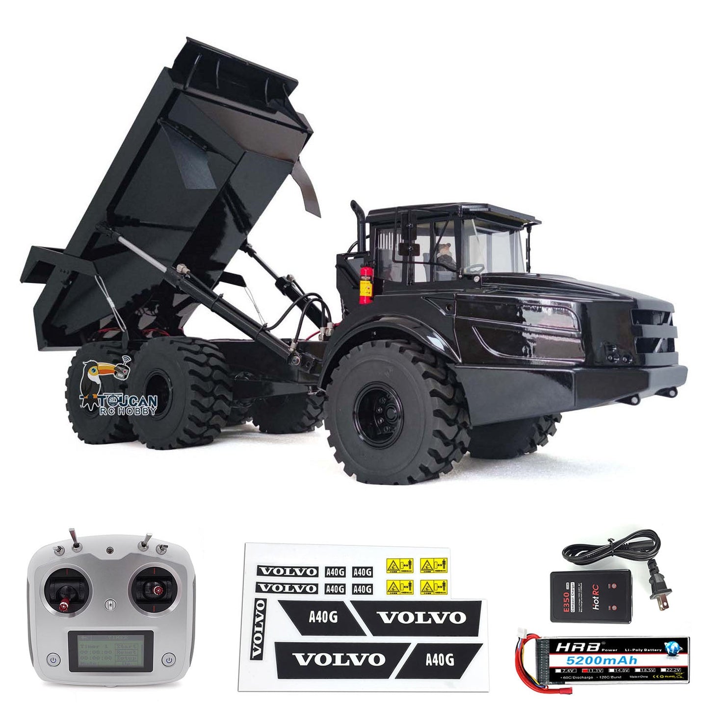 XDRC Metal 1/14 RC Hydraulic Articulated Truck A40G 6*6 Radio Controlled Dumper Tipper RTR Car Model Construction Vehicles