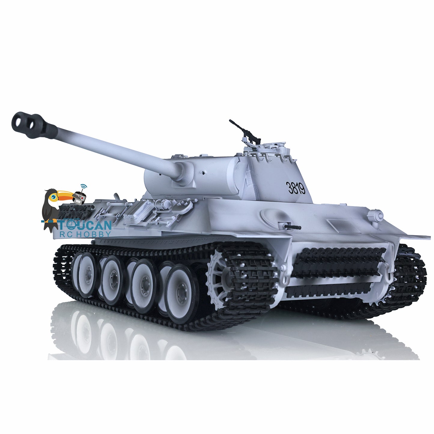 Henglong 1/16 Customized RC Tank 7.0 German Panther Tank 3819 w/ 360Degrees Rotating Turret Metal Tracks Idler Sproket Road Wheels