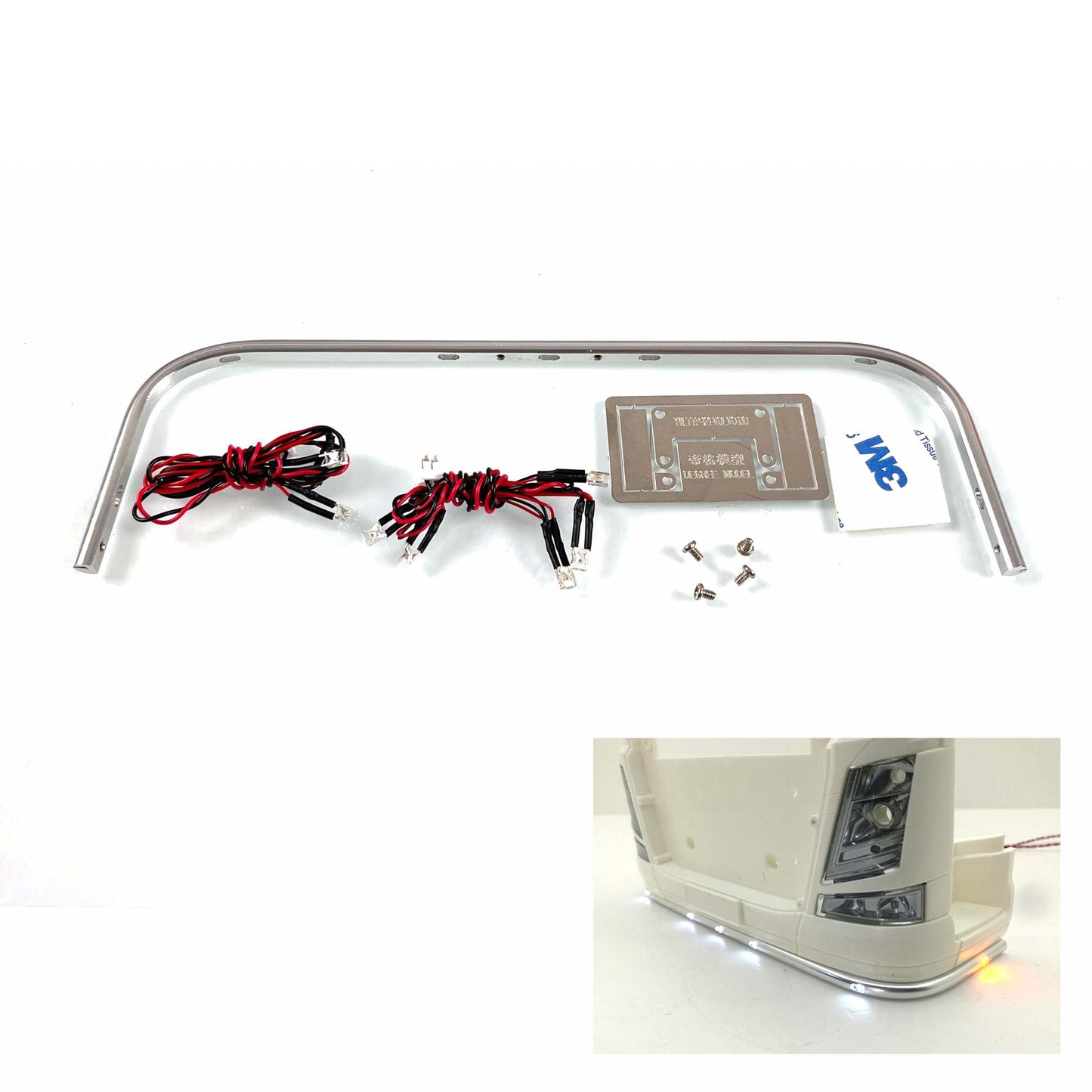 Degree Model Bottom Front LED Light Scale Truck Lamp Spare Parts Universal for Tamiye 1/14 TGX540 RC Tractor Truck Car Hobbies