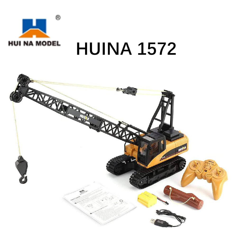 US Stock HUINA 572 15CH RC 1/14 Scale Construction Crane Truck Tower Excavator RTR Model Car Toy 2.4Ghz Remote Control Battery