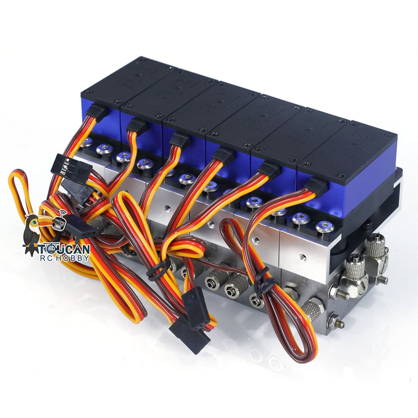 HUINA Sound System Metal Directional Control Valve Female Connector Battery for 1/14 Kabolite K970 Remote Control Hydraulic RC Excavator