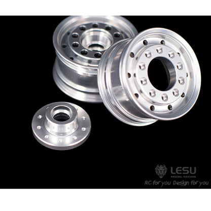 LESU Front Wheel Metal Hub Wheel Tyre Tire for 1/14 RC Tractor Truck Model Car Trailer Dumper Tamiya Replacement Part