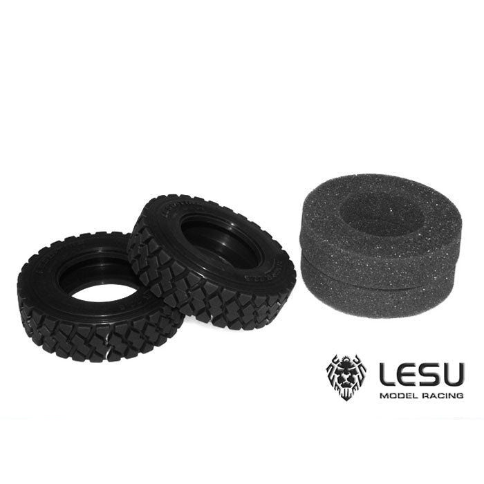 LESU Metal Rear Wheel Hub Rubber Tires for 1/14 RC Tractor Truck Axle Hex Remote Controlled Dumper Trailer