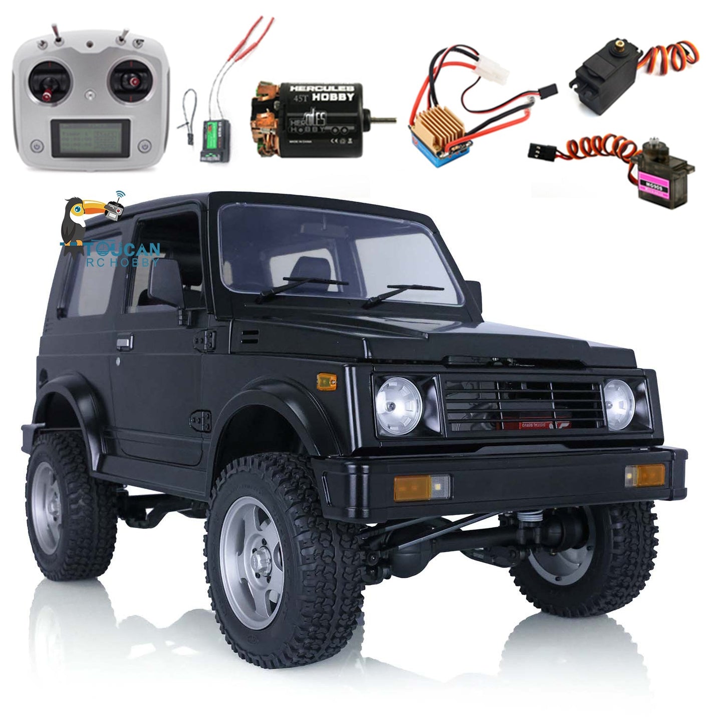 1/6 Capo Assembled Model Crawler RC SIXER1 Plastic Painted Cabin Car Shell Metal Chassis W/ I6S Motor Servo ESC Light