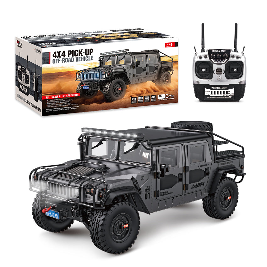 HG 1/10 P415A RC Off-road Vehicle for 4x4 Hummera Pick-up Crawler Car W/ Sound Light System Winch Somke Unit Accessories Bag