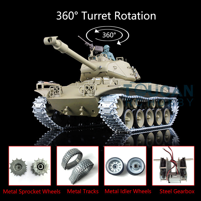 1/16 Scale Henglong 7.0 Radio Control Tank Upgraded Walker Bulldog 3839 RC Tank W/ 360Degrees Rotating Turret Metal Sproket Tracks