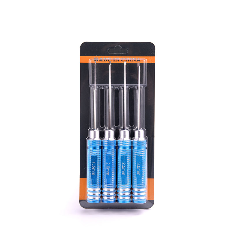 Metal 4pcs Hex Screw Driver Set Tool Kit for 1/14 RC Car Radio Controlled Vehicle DIY Part 1.5mm 2.0mm 2.5mm 3.0mm Hobby Model