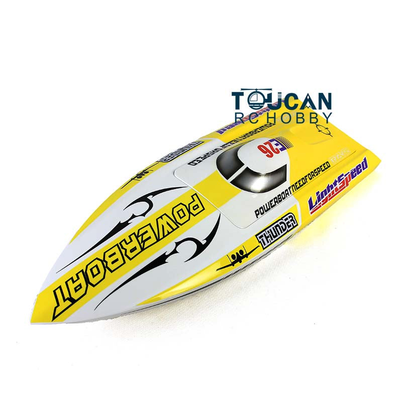 E26 Prepainted Fiber Glass 640*195*105mm Red Yellow Electric Racing KIT RC Boat Hull Thunder for Advanced Player DIY Model Gift
