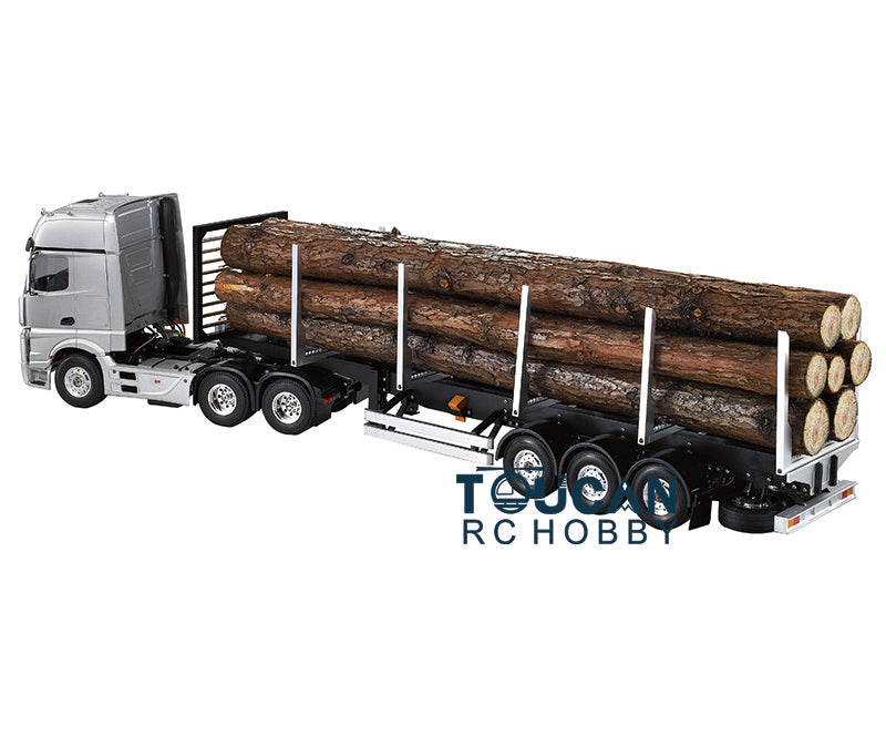 US Stock 1:14 Scale 3Axle RC Timber Truck Pole Tractor Flatbed Lorry Semi Trailer KIT Vehicle Model