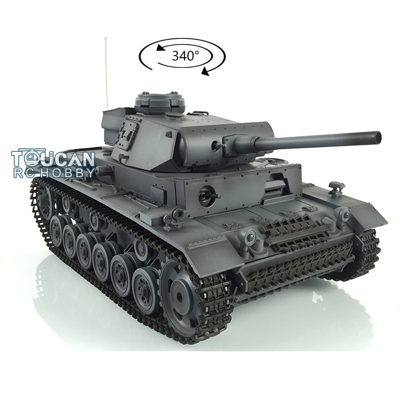 Henglong 1/16 Radio Control Tank Plastic Panzer III L 7.0 Tank 3848 RC Tank w/ Smoking Gearbox Sound Effect Road Wheels Smoking