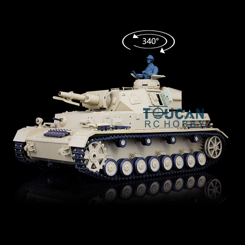 Henglong 7.0 Remote Control Tank Plastic 3858 Panzer IV F RC Tank 1/16 Scale w/ Rotating Turret Engine Sound Smoking