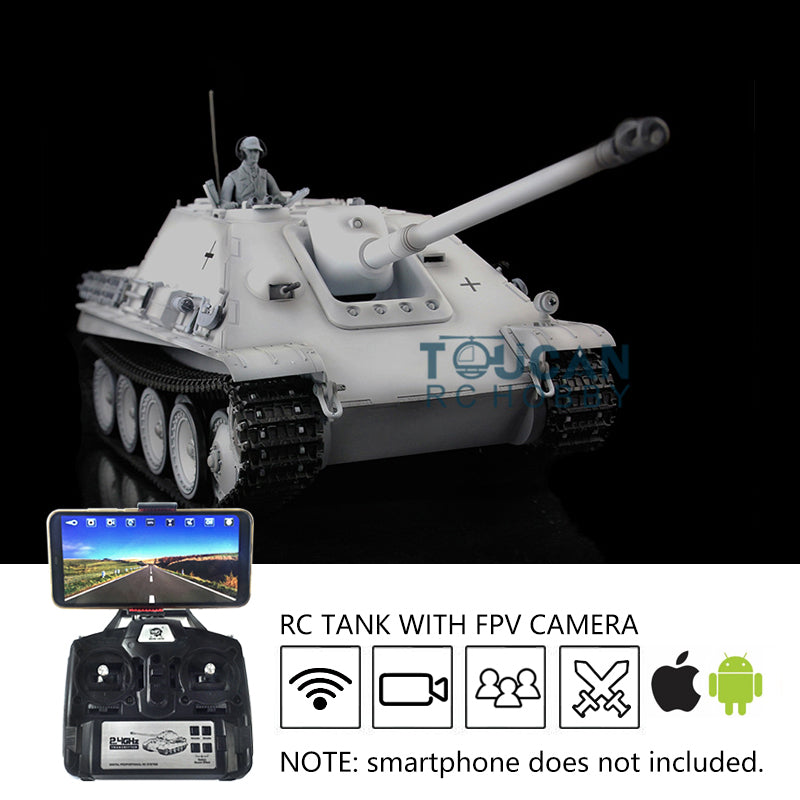 Henglong 1/16 Upgraded 3869 7.0 German Tank Jadpanther w/ FPV Camera Metal Tracks Idler Sproket Wheels BB Shooting Engine Sound