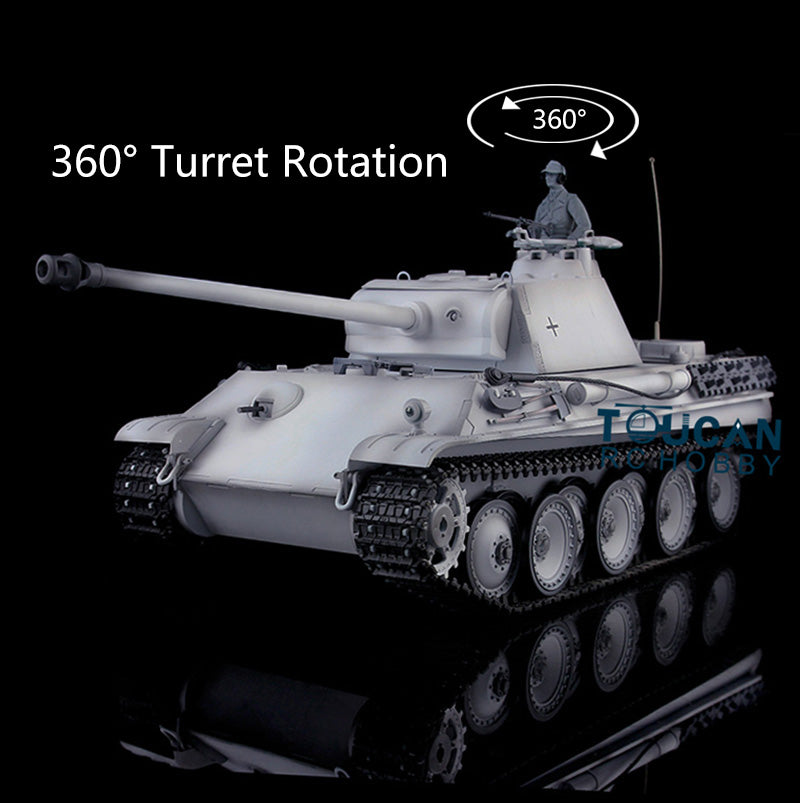 Henglong 1/16 Scale 7.0 RC Tank Plastic German Panther G 3879 RTR BB Shooting Tank w/ 360Degrees Rotating Turret Infrared Battle System