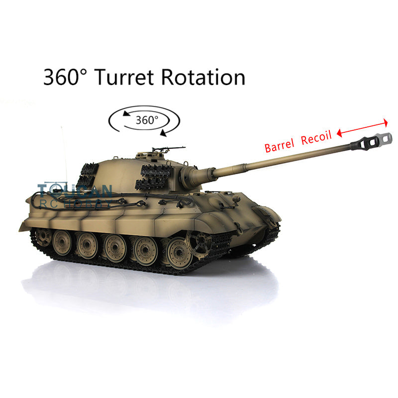 Henglong 1/16 Scale Remote Control Tank 3888A 7.0 Plastic German King Tiger w/ Barrel Recoil 360Degrees Rotating Turret Engine Sound