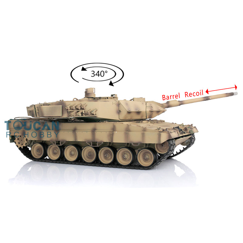 Henglong 1/16 TK7.0 Generation Upgraded Metal German Leopard2A6 RC Tank 3889 Barrel Recoil Ready to Run Simulation Light Sound