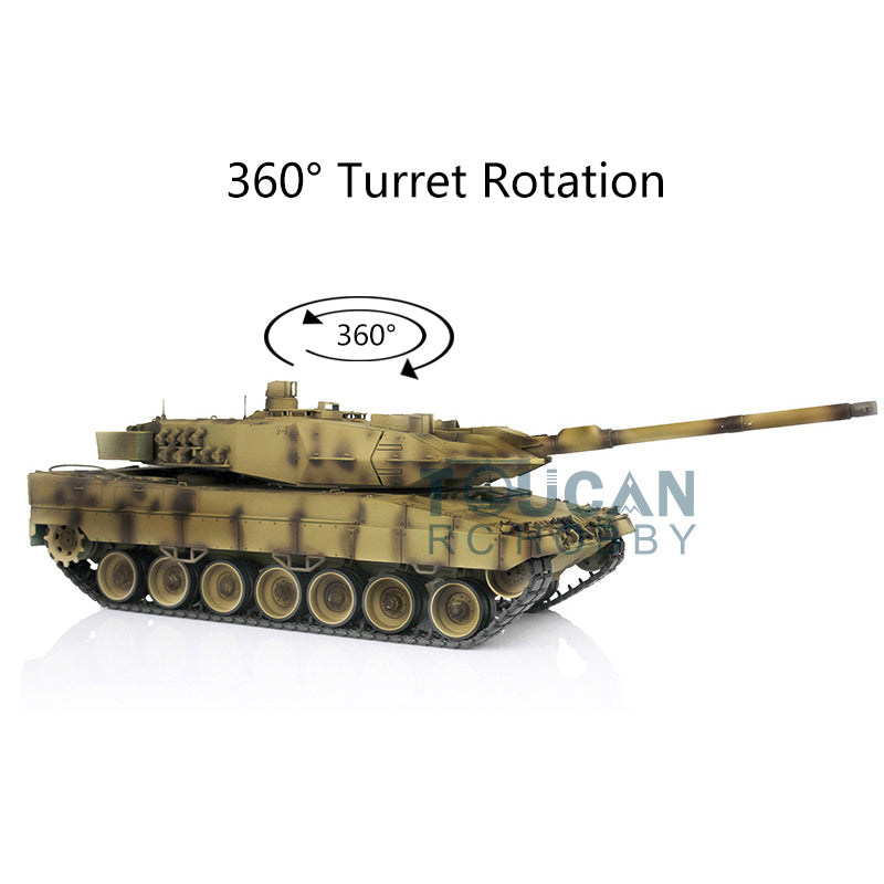 2.4Ghz 1/16 Heng Long TK7.0 Leopard2A6 RTR Remote Controller RC Tank 3889 W/ 360Degrees Rotating Turret Infrared Receiver Smoke Unit