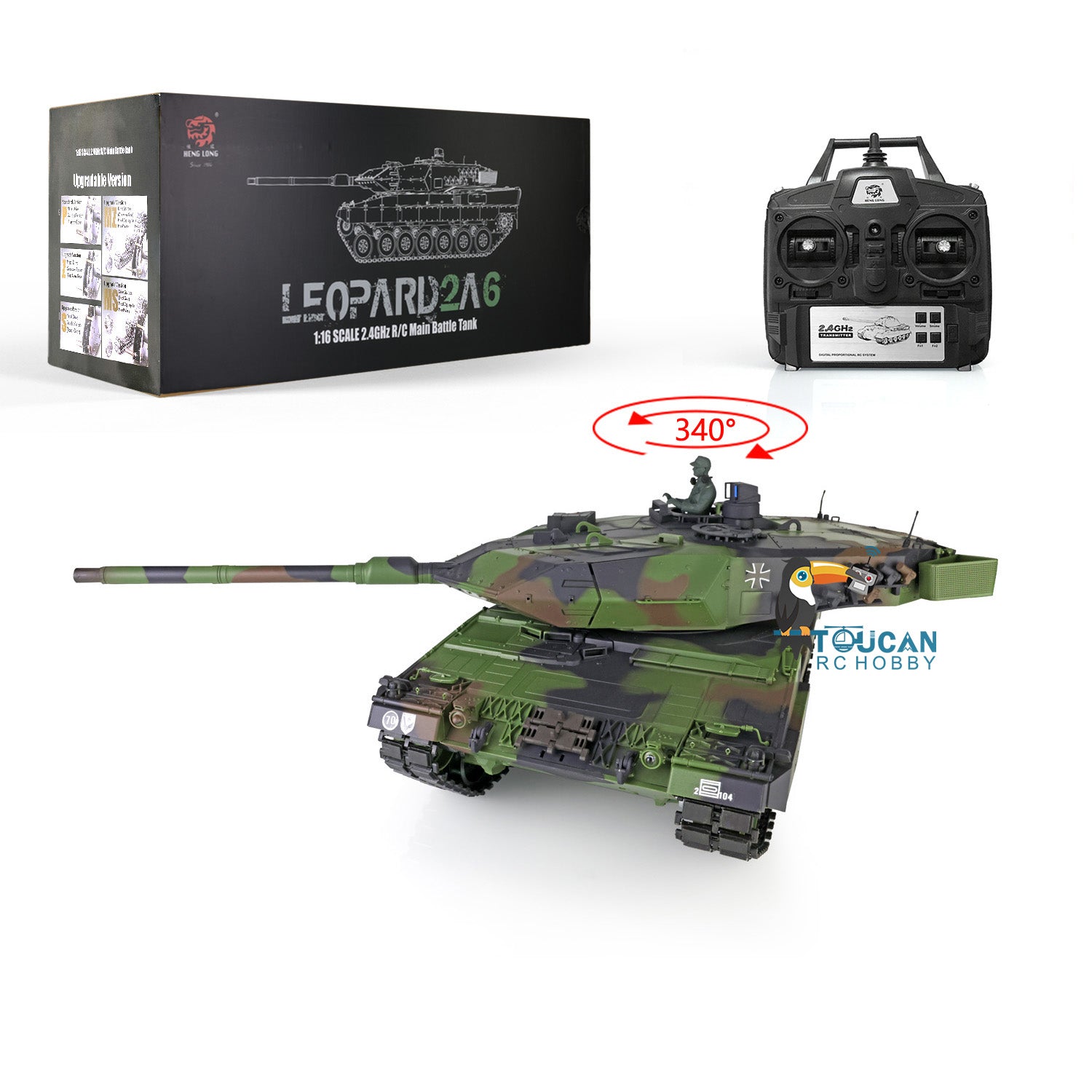 Heng Long Rc Tank Battle System RC Tank Type 90 2,4 GHz, BB