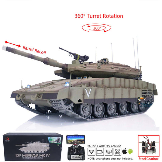 Heng Long Remote Control Tank 1/16 IDF Merkava MK IV Professional Edition Tanks W/ Metal Road Wheels Tracks FPV