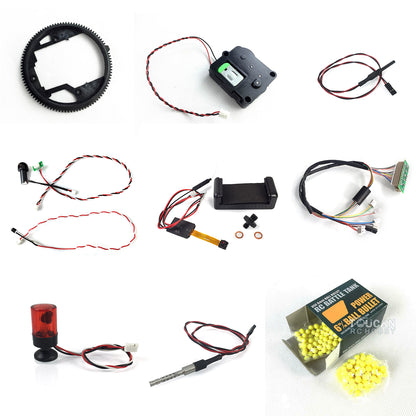 Henglong 1/16 RC Tank Rotating Gearbox Smoke Unit Board FPV System Infrared Combating System Receiver Plastic 340/360 Degree Rotating Gear Metal Antenna