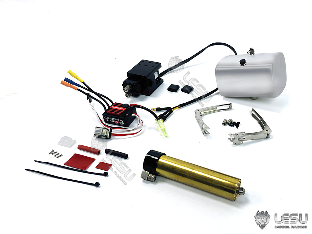Pompa Idraulica Completa LESU Per Camion RC 1/14: Cilindro 150mm, Serbatoio E ESC Per Tamiya Dumper - Foto 4