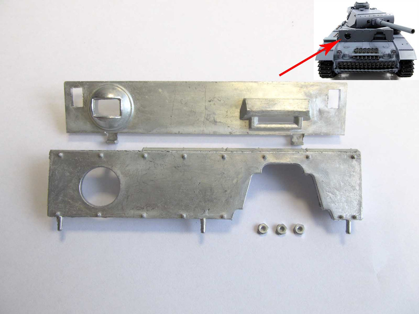 1/16 Mato Radio Controlld RTR Tank German Panzer III Metal Spare Part Fire Extinguisher Upper Hull Box Bar Front Plate