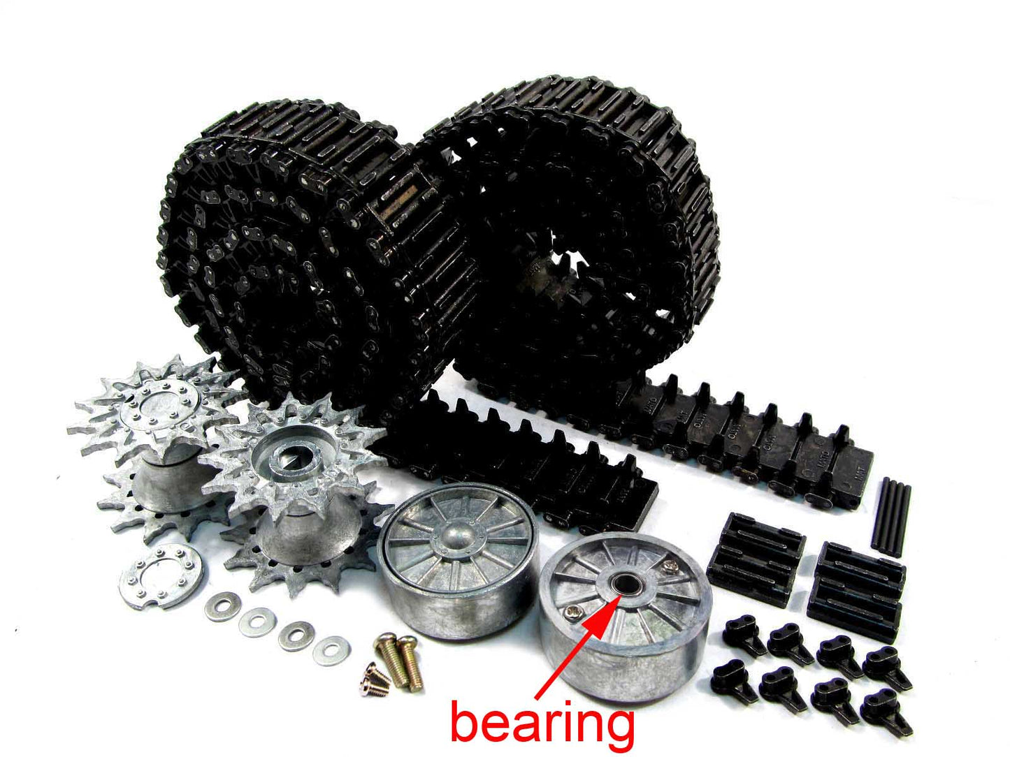 Metal T74 T49 Tracks Sprocket Idler Driving Wheels for 1/16 Mato M4A3 & Henglong Sherman Radio Control Ready-To-Run Tank Model