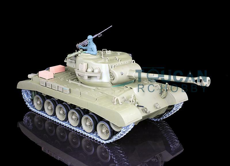 US Stock 1/16 Henglong 7.0 Upgraded M26 Pershing RTR RC Tank Radio Controlled Model 3838 Infrared System Smoking Metal Tracks