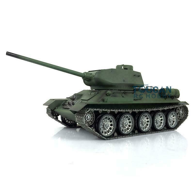 US Stock 1/16 7.0 Henglong 3909 Soviet T34-85 RC Tank Infrared Combating Smoking 360 Degree Metal Wheels Barrel Recoil Mainboard