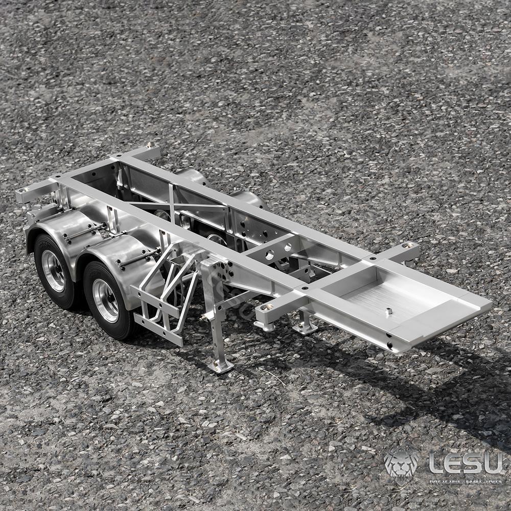 LESU 40ft 20ft Metal Trailer Chassis for 1/14 Radio Controlled Tractor Container Truck RC Cars Model