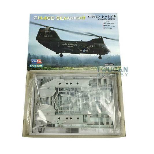 US STOCK Hobby Boss 87213 1/72 Aircraft American CH-46D Seaknight Helicopter Plane Model Static Display Model for Boys Collection