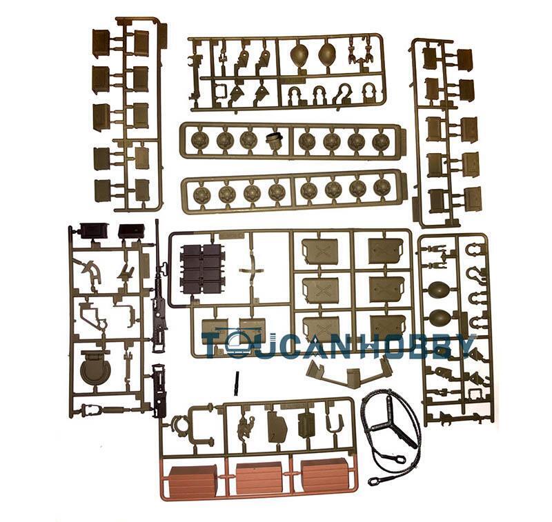 US Stock Henglong 1:16 Scale 2.4Ghz USA M26 Pershing RC Tank 3838 Plastic Decoration Parts Bag Accessory Decorative Part