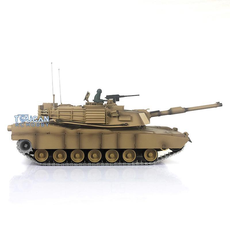 US Stock 2.4Ghz Henglong RTR 1/16 Scale 7.0 Upgraded M1A2 Abrams RC Tank Model 3918 340 Degree Rotating Turret Battery Charger