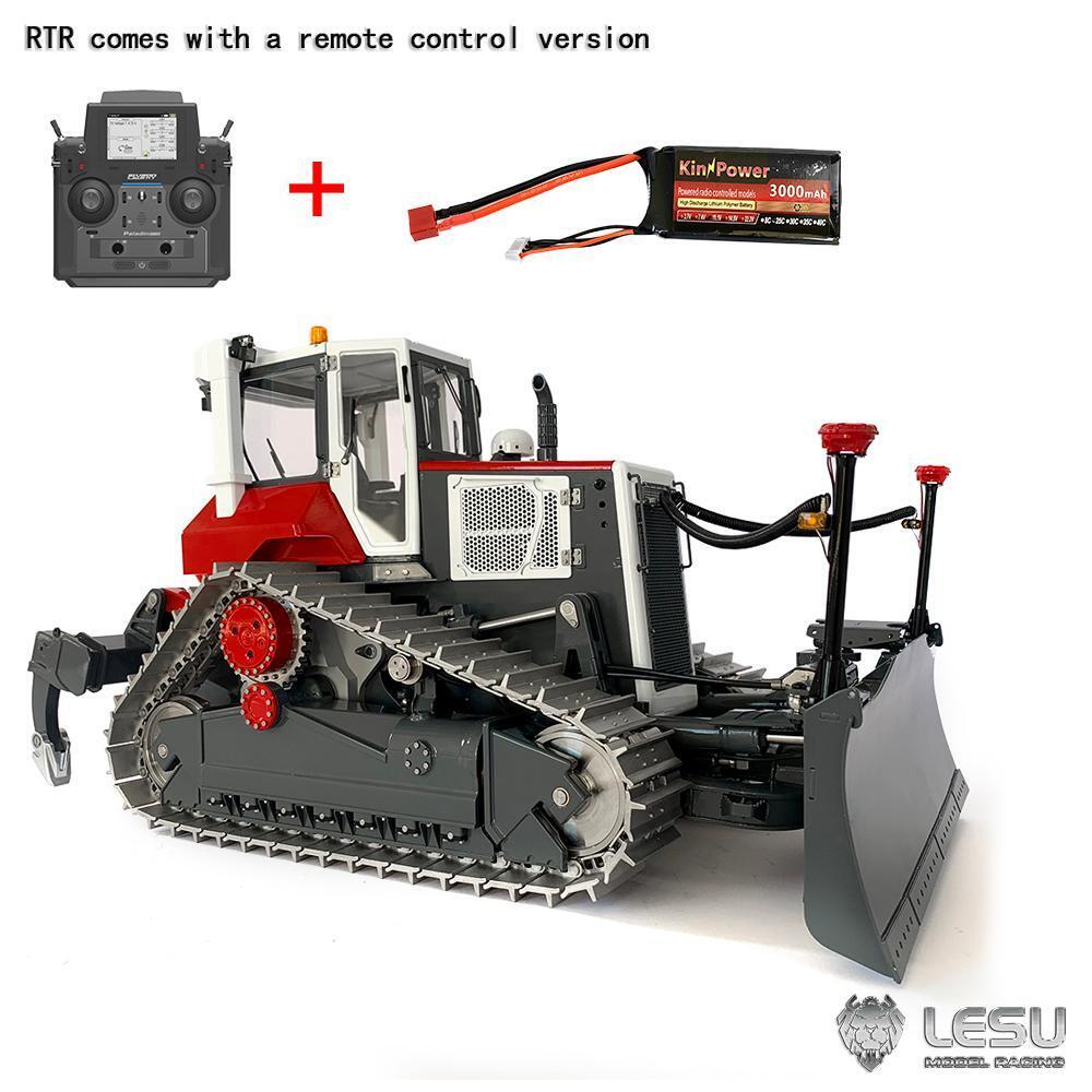 LESU 1/14 RC Hydraulic Bulldozer Aoue DT60 Remote Control Crawler Dozer Assembled Painted Almost Ready to Run Metal Tracks Gifts