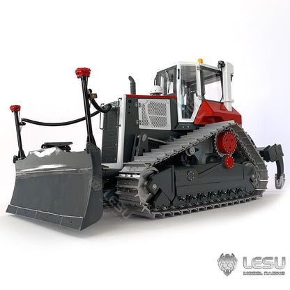 LESU 1/14 RC Hydraulic Bulldozer Aoue DT60 Remote Control Crawler Dozer Assembled Painted Almost Ready to Run Metal Tracks Gifts