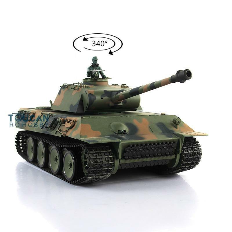 US Stock Henglong 2.4Ghz 7.0 Plastic Ver Radio Controlled German Panther V RTR RC 1/16 Tank 3819 Model Smoking W/ Driving Gearbox