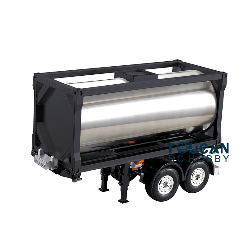 20ft 2Axle Metal Oil Tank Semi Trailer for 1/14 DIY Remote Controlled Tractor Truck RC Cars Hobby Model