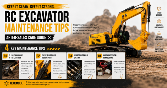RC Hydraulic Excavator Maintenance Tips: Cleaning, Troubleshooting & Beginner's Guide
