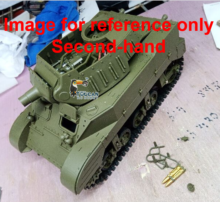 Fast Free Shipping Second Hand US Stock 1/16 CoolBank RC Tank M8 HMC Scott Radio Control Battle Tank Simulation 360¡ã Turret Rotary Smoke Sound Lights RTR Combat Vehicle