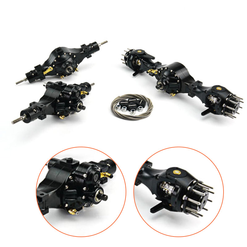 LESU Metal Front Rear Axles Differential Lock for Tamiya Remote Controlled 1/14 4X4/6X6/8X8 Tractor Truck DIY Models