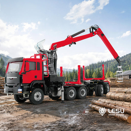 TOUCAN RC HOBBY LESU Z0073 1/14 RC Logging Truck Timber Transport Vehicle with Hydraulic Crane 6x6 Metal Chassis 8CH Valves 3Speed Gearbox Light Sound