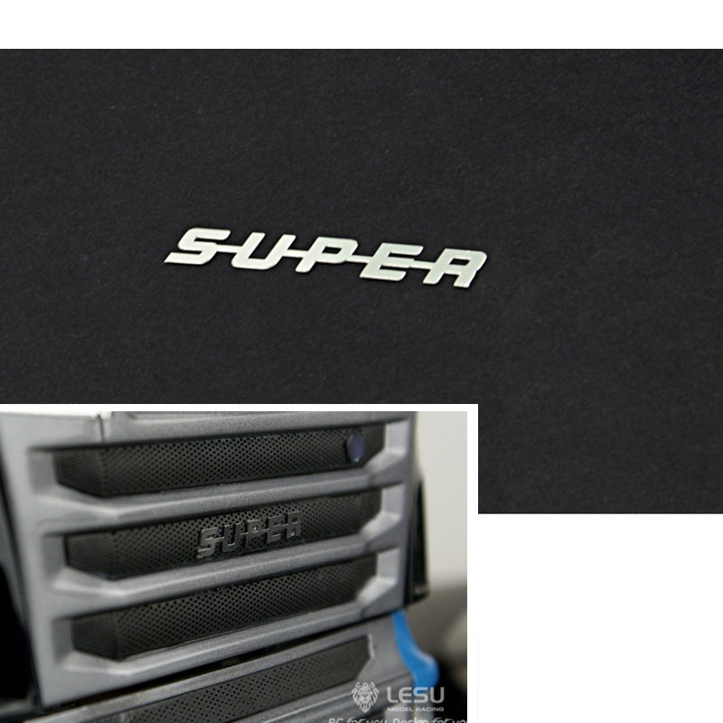 LESU Metal V8 Super Logo Sticker for 1/14 RC Tamiya Tractor Truck Car Model Dumper Decoration Replacement