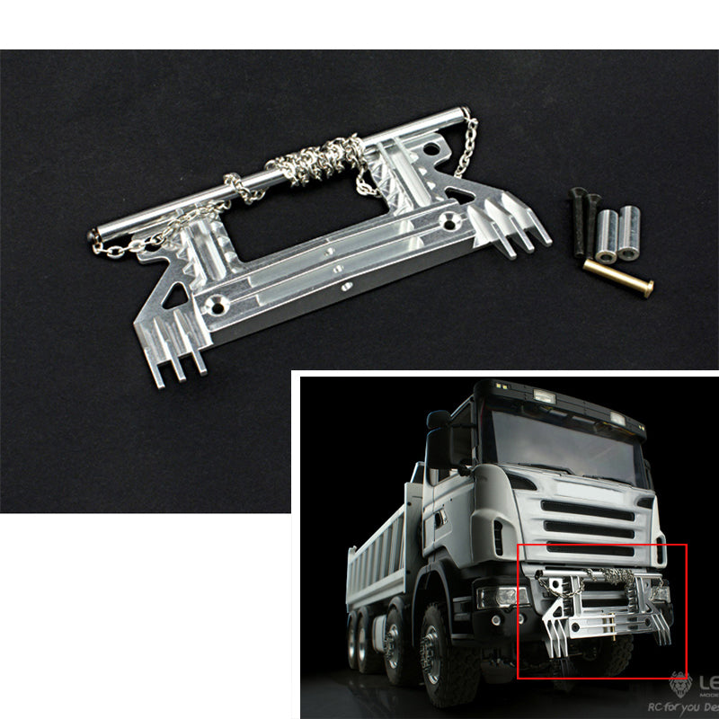 LESU Metal Front Bumper Chain Hook for 1/14 Scale R620 R470 RC Models Tractor Truck Radio Controlled Tamiiya