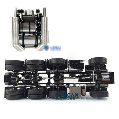 LESU Heavy-duty Metal Chassis for 1/14 8*8 Radio Control Highline Tractor Truck 56348 3363 1851 Equipment Rack 540 Power Motor
