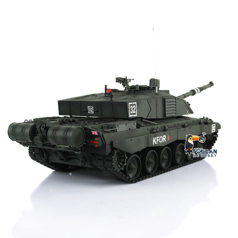TOUCAN RC HOBBY Henglong 1/16 TK7.0 Customize 3908 Challenger II RTR RC Tank FPV 360 Degrees Turret IR BB Smoke Metal Tracks Road Drive Idler Wheels