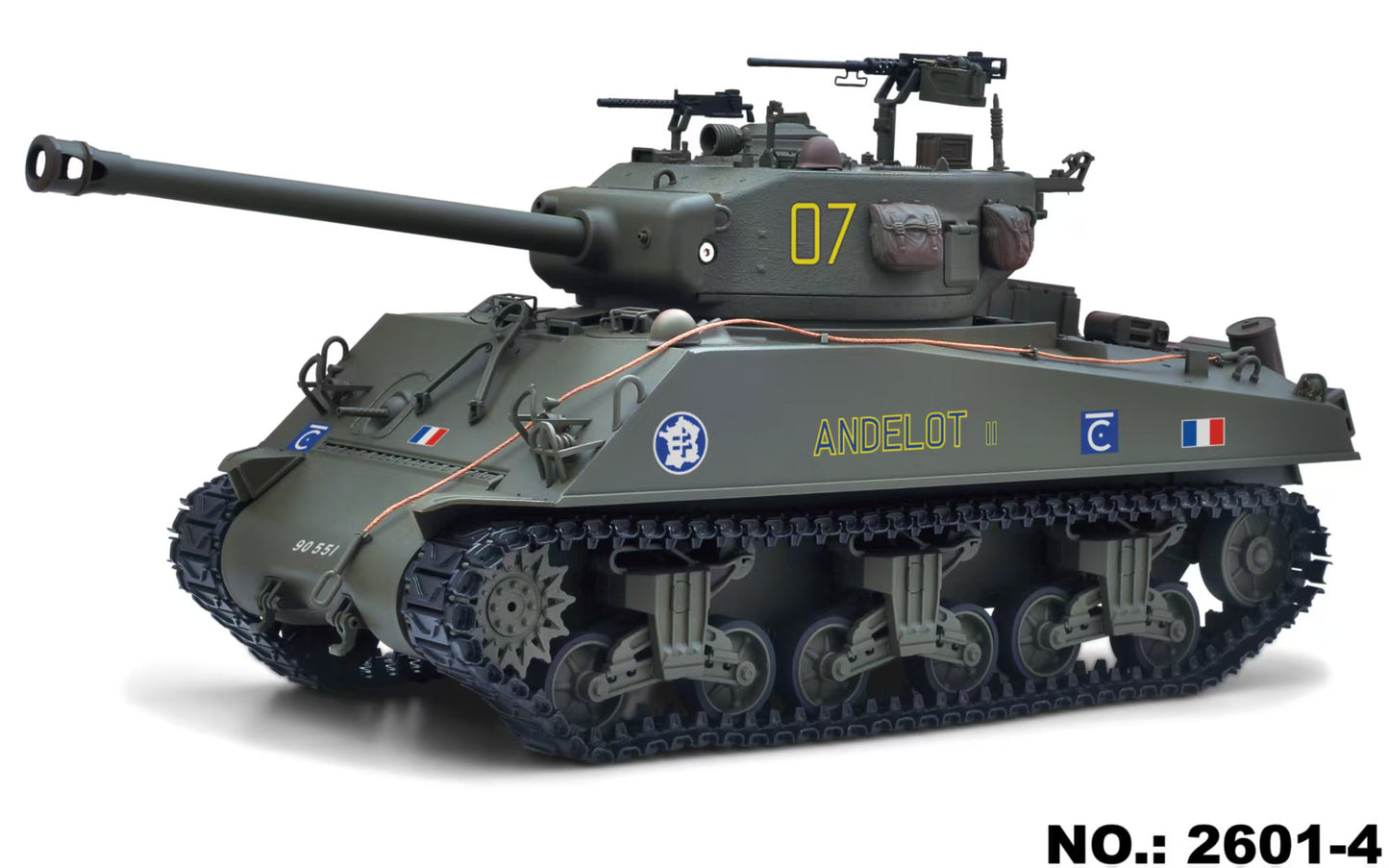 Large Hatch 1/16 Remote Control Tank Sherman M4A3 Infrared System Barrel Elevation Smoke Unit Metal Chassis Gearbox 360 Degrees Turret