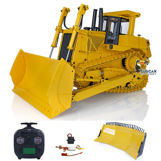 JDModel 1/14 Metal Hydraulic RC Bulldozer Remote Controlled Construction Vehicles DXR2 with Upgraded Blade Model