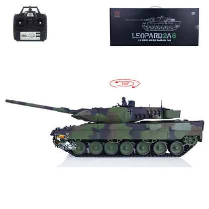 Heng Long 1/16 RC Tank Leopard2A6 7.0 3889 Commander Panoramic Sight Rotating BB Pellets Radio Controller Remote Control Openable Turrent Hatch Infrared Transmitter