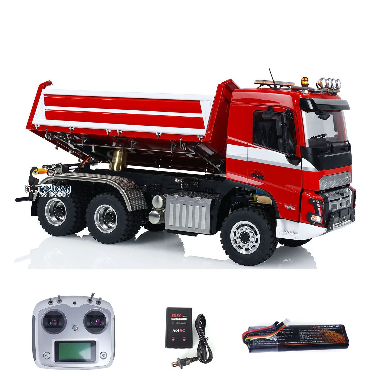 LESU A0009 1/14 Metal 3 Ways 6x6 RC Hydraulic Dump Truck with 3 Speed Transmission Differential Lock for Construction-Themed Courses